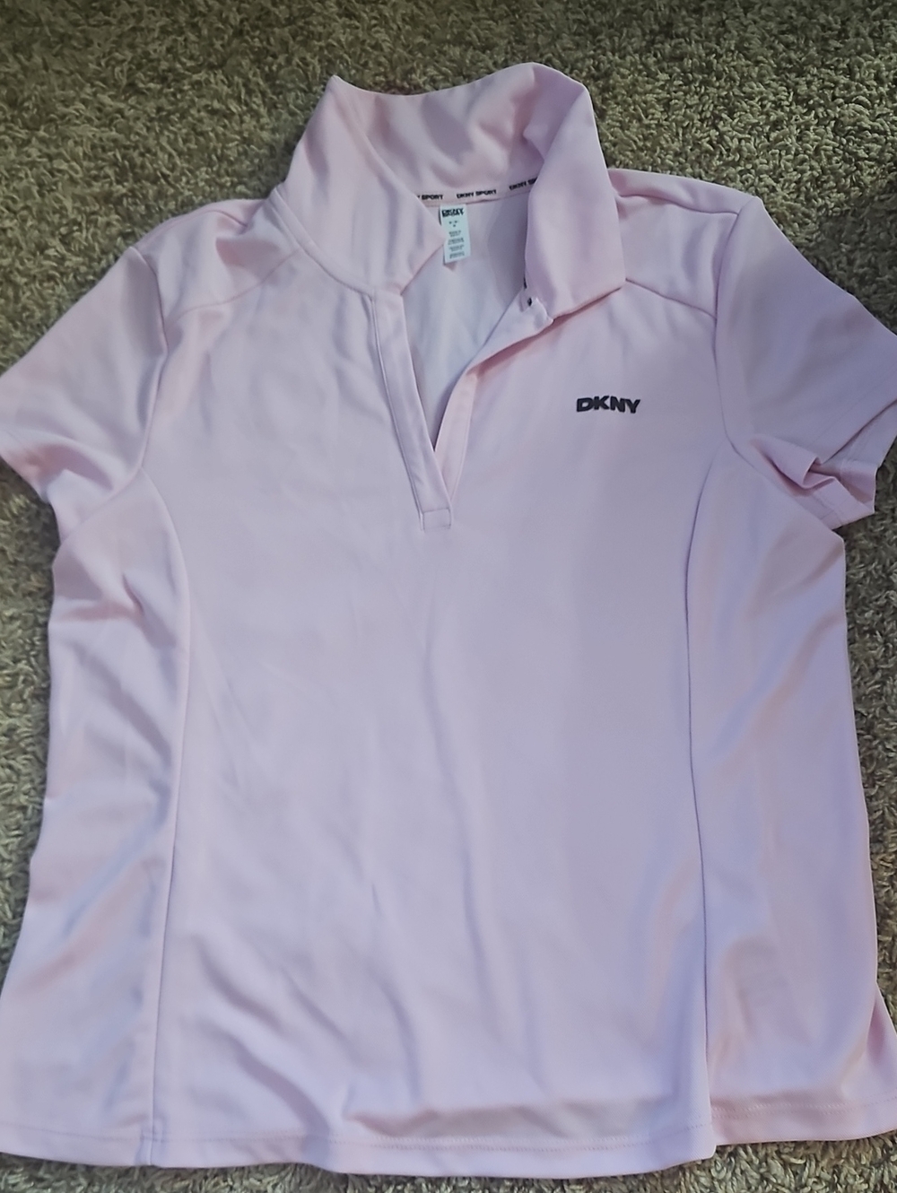 DKNY Light Pink Short Sleeve Polo Shirt